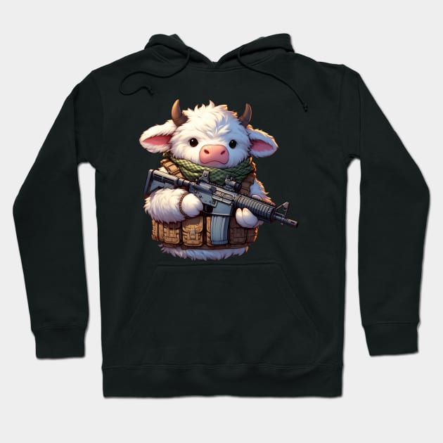 Fluffy Cow Hoodie by Rawlifegraphic